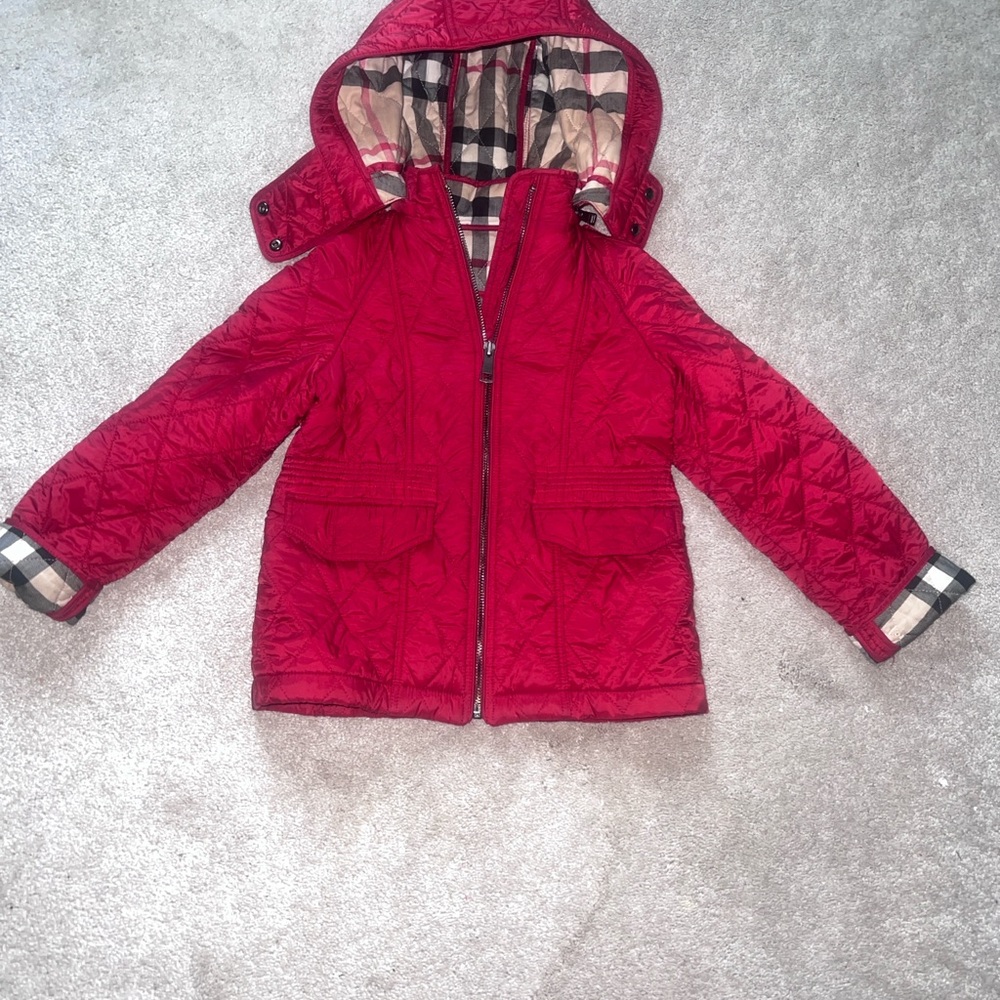 Burberry Red Quilted Kids Jacket